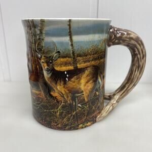 The Birch Line Coffee Mug Cup Wild Wings 2006 Terry Redlin Embossed Deer - As Is